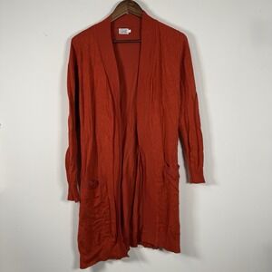 Women's‎ Cielo Long Sleeve Cardigan Burnt Orange Sweater Casual Size Large